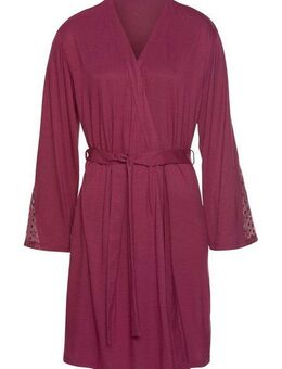 LASCANA Kimono, Kurzform, Viskose, Gürtel, mit langen Ärmeln und Spitzen-Details