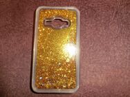 HANDYHÜLLE für Samsung Galaxy J1 Backcover/ Gold-Glitzer flüssig - Duisburg