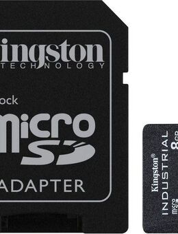 Kingston INDUSTRIAL microSD 8GB + SD Adapter Speicherkarte (8 GB GB, UHS-I Class 10, 100 MB/s Lesegeschwindigkeit)