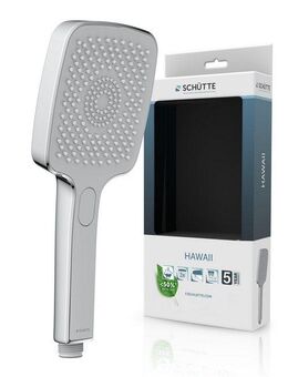 Schütte Handbrause HAWAII, 3-fach verstellbar, mit Antikalknoppen, wassersparend, rund