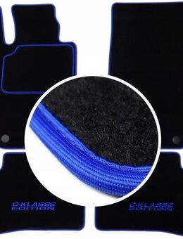 Handmade Premium Fußmatten Velour SET FARBWAHL für MERCEDES C Klasse W205 STICKEREI Set77 - Wuppertal