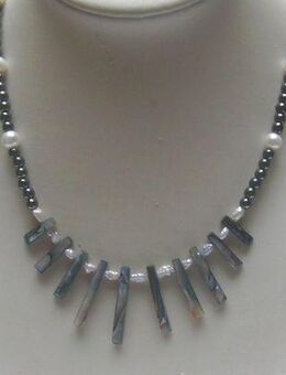 Edelsteinkette, Pauamuschel, Hämatit, Perlen - Stemmen