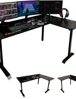 X Rocker Gamingtisch Panther XL Ambi - Reversibler Gaming Eckschreibtisch in L-Form