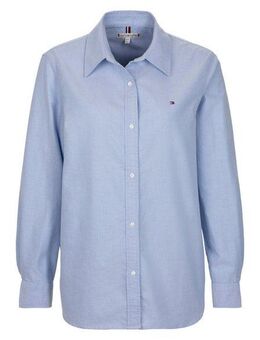 Tommy Hilfiger Hemdbluse OXFORD RELAXED FIT SHIRT mit Hemdblusenkragen und Stickerei mit Streifen