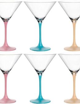 LEONARDO Cocktailglas BRERA, 230 ml, farbig sortiert, Cocktailschale, 6er-Set, Glas, spülmaschinengeeignet