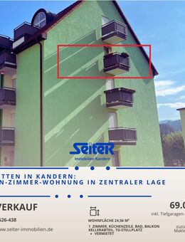 RESERVIERT! 1-Zimmer-Wohnung in zentraler Lage in Kandern - Kandern