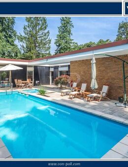 Architektenhaus- Winkelbungalow mit großem Garten und Pool - Waldstadt - Karlsruhe