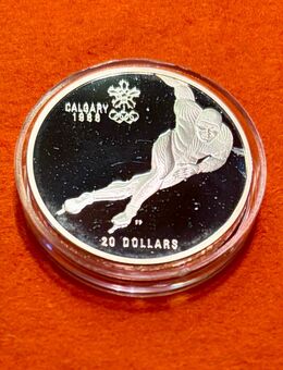 1 Unze Feinsilber 20 Dollars Olympische Winterspiele 1988 Calgary - Mannheim