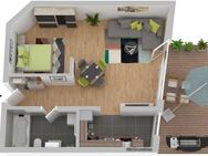 außergewöhnliche 1,5-2 Zimmer-Wohnung, möbliert, mega Dachterrasse, neues Bad, EBK, Klima - Lampertheim