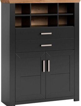 set one by Musterring Highboard York, Typ 16, mit Holztüren und Schubkasten, Beleuchtung optional, B 105 cm