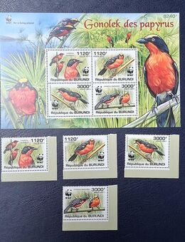 Briefmarken Burundi 2011 WWF Marken Vögel - Görlitz
