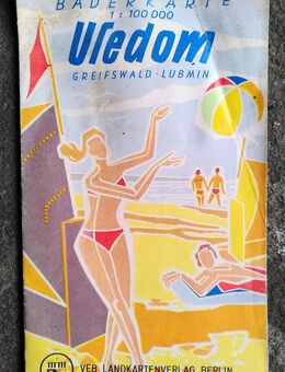 alte Bäderkarte, Insel Usedom, DDR, 1957 - Dresden