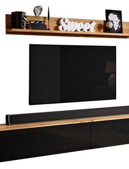 INOSIGN Wohnwand PARIS, Vitrine Türanschlag links/rechts wechselbar, (Komplett-Set, 4-St), grifflose Design, stehend und hängend montierbar