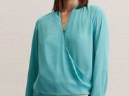 seidensticker Wickelbluse Schwarze Rose Langarm V-Neck Uni