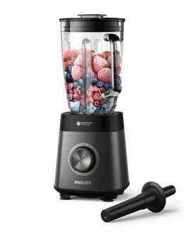 Philips Standmixer HR3040/00 5000 Series, mit ProBlend Plus-Technologie, 1200 W, 2-Liter-Behälter und automatischer Reinigung, Edelstahl/Grau