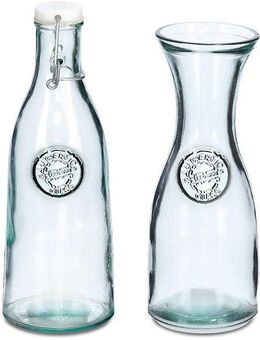 Zeller Present Karaffe, (Set, 2-tlg), Recycled Glas