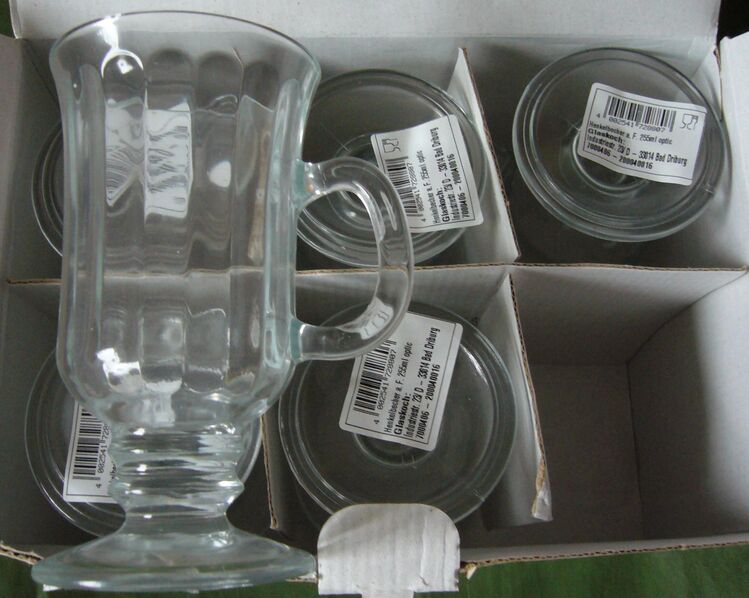 Henkelbecher 250ml aus Glas 6er-Set - Krefeld