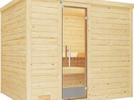 weka Sauna Bergen, BxTxH: 245,5 x 195 x 205 cm, 45 mm, (Set) 7,5 kW-Ofen mit digitaler Steuerung