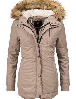 Marikoo Wintermantel Akira edler Winterparka mit Kunstfellkapuze