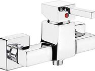 CORNAT Duscharmatur "Lucera" Hochwertiger Messingkörper -verchromt - 1/2 Zoll Brauseabgang Einhebelmischer zur Aufputzmontage / Brausebatterie / Duscharmatur