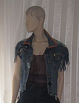Handmade Designer Jeansweste Gr. 38 - Worms