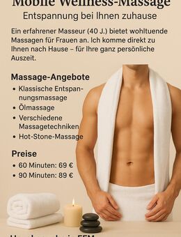 Für die gestresste Sie - Mobile Wellness-Massage – Entspannung bei Ihnen zuhause - Frankfurt (Main)