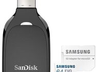 Speicherkartenleser SanDisk, SD Laufwerk, USB 3.0 Typ A, Samsung EVOPlus MicroSDXC 64GB mit einer Datenübertragung von bis zu 130MB/s, inklusive SD-Adapter - Fürth