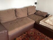 Braune Stoff Couch Sofa Schlafsofa L-Form - Düsseldorf
