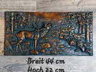Gussbild Relief, Jagdmotiv, röhrender Hirsch . 3,4 kg - Hannover Buchholz-Kleefeld