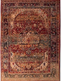 THEKO Wollteppich Saharna 7518, rechteckig, Höhe: 12 mm, reine Wolle, Orient-Optik, mit Fransen