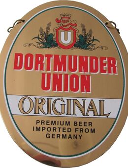 Dortmunder Union Brauerei - Original - Zapfhahnschild - 12,5 x 9,5 cm - aus Kunststoff - Doberschütz