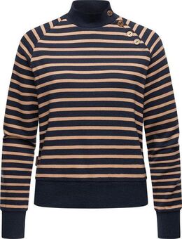 Ragwear Sweatshirt Majjorka Stylisches Damen Langarmshirt mit Rippbündchen und Zierknöpfen