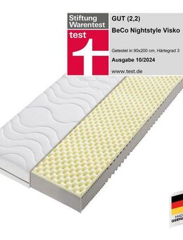 Visco-Matratze Nightstyle Visko Matratze 90x200, 100x200, 140x200 cm, Beco, 17 cm hoch, Matratze, 90x200 cm (H3) von Stiftung Warentest getestet