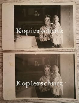 Mutter mit kleinem Bub, um 1910, 2 Echtfoto-Ansichtskarten - Bautzen