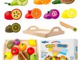 Kinderküche Zubehör Obst aus Holz zum Schneiden mini Koch Holzspielzeug in 73037