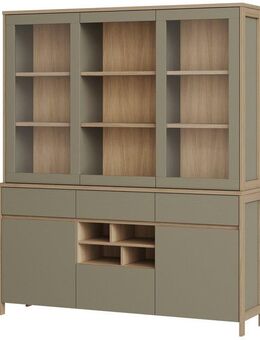 Home affaire Buffet Stranda, Hochschrank im Scandi-Style, moderner Schrank Rahmenoptik, ausreichend Stauraum, vielseitig einsetzbar, 164 cm breit
