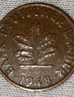1 Pfennig "F" Kursmünze Bank Deutscher Länder von 1948 - Münster (Hessen)