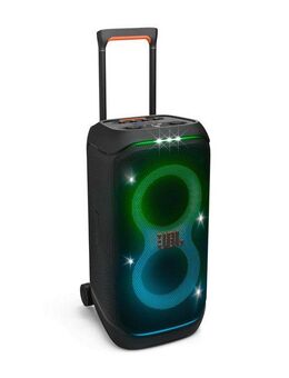 JBL PartyBox Stage 320 Party-Lautsprecher Stereo (Bluetooth, 240 W, 18h Akkulaufzeit, dynamische Lichtshow, Teleskopgriff, Auracast)