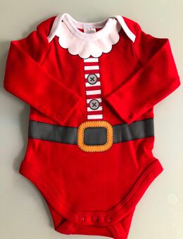 Nikolaus Mädchen Jungen Kinder Babyboy Babygirl Baby-Schlafanzug Weihnachten Body Rot Weiß Gr. 62 - Albstadt
