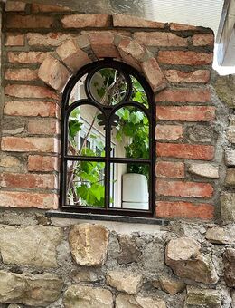 Gartenbau Fenster Nische Ruinenmauer gotisch Gussfenster Ziegel Klinker Rückbau steine - Salzatal