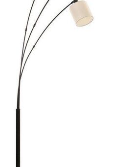 my home Stehlampe Ahrhütte, ohne Leuchtmittel, Stehlampe, 3-flammig mit Leinenschirm, 148 cm hoch, Bogenlampe