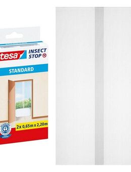 tesa Insektenschutz-Tür Insect Stop Standard Fliegengitter für Türen - 2x 0.65 m : 2.2 m, (Packung, 2-St., Fliegennetz, Klettband), Insektenschutzgitter -Fliegenetz ohne Bohren-zuschneidbar