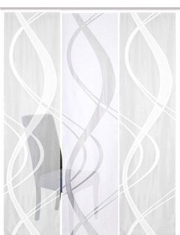 HOME WOHNIDEEN Schiebegardine TIBASO (3 St), Paneelwagen, halbtransparent, Wirkware, halbtransparent