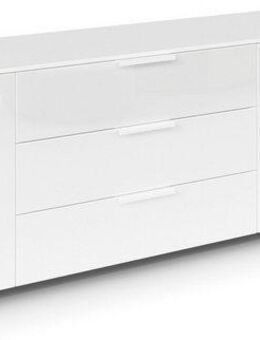 rauch Kombikommode Kommode Türkommode Sideboard Kombikommode FLIPP mit Glasfront (Breite 200 cm mit 2 Einlegeböden), 3-türig mit 3 Schubladen und Soft-Close-Funktion sowie Glasfront