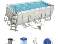 Bestway Power Steel Frame Pool Set Pumpe viereckig grau 412 x 201 x 122cm - Wuppertal