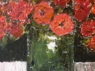 Acrylbild "Blumen rot" selbstgemalt - Neustrelitz