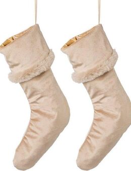 Creativ home Nikolausstiefel Weihnachtsdeko (Set, 2 St), Weihnachtsstrumpf aus Samtstoff, Höhe ca. 45 cm