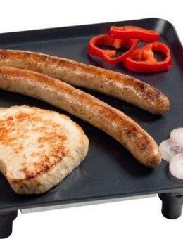 bestron Tischgrill ABP600, 1000 W, P lanchagrillplattemit Antihaftbeschichtung, Schwarz