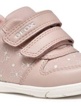 Geox B ZAPITO GIRL Lauflernschuh, Festtagsschuh, Klettschuh mit Schleifchen bedruckt und Glitzer