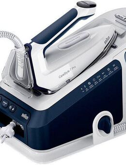 Braun Dampfbügelstation CareStyle 7 Pro IS 7282 BL - 8,0 bar, 600 g Dampfstoß, 2,0 l Tank, 2000 ml Wassertank, 180 g Dampfmenge, EloxalPlus Bügelsohle, Ultimate FastClean Entkalkung